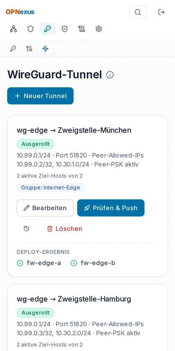 WireGuard-Tunnel mit Peers