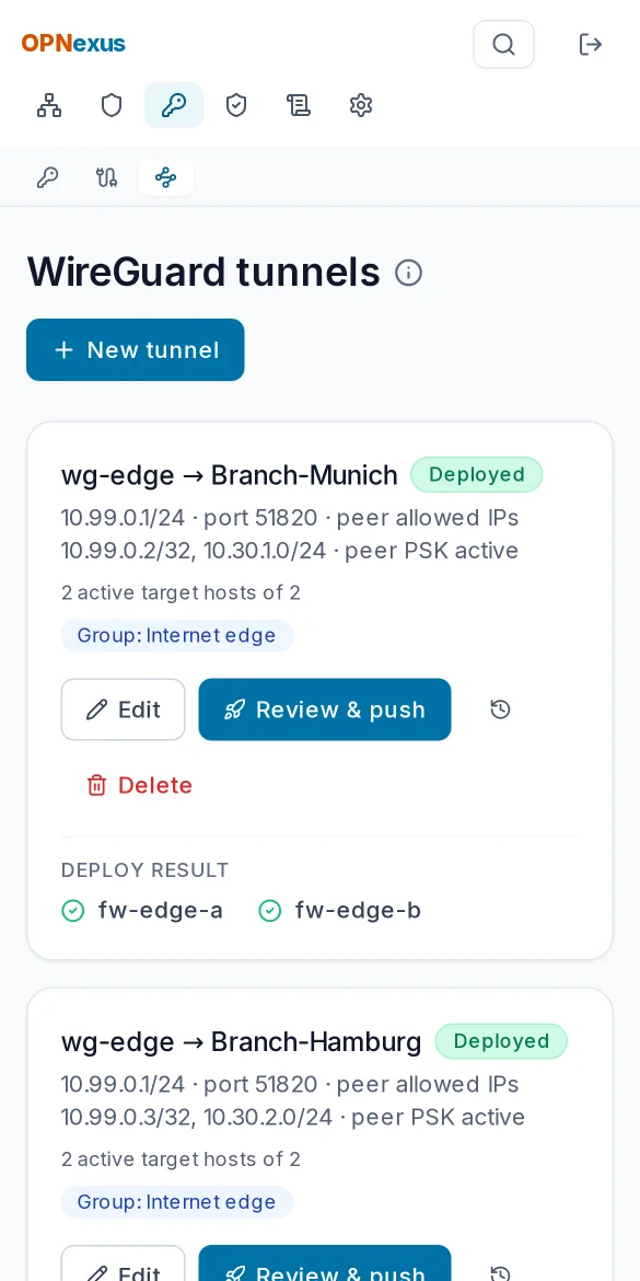 WireGuard tunnels with peers